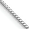 Rhodium Over 14k White Gold 0.9mm Solid Franco 20 Inch Chain