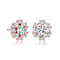 CZ Halo Stud Earrings In 18K Rose Gold Over Brass