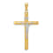 14K Yellow and White Gold Polished Crucifix Pendant