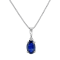 0.40ctw Oval Blue Sapphire and Round White Diamond Accent Pendant 14k
White Gold