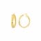 14K Yellow Gold Over Sterling Silver Enamel Hammered Hoop Earrings in Golden