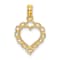 10K Yellow Gold Textured Heart with Lace Trim Charm