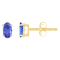 5x3mm Oval Tanzanite 14k Yellow Gold Stud Earrings