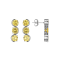 Yellow Cubic Zirconia Platinum Over Silver November Birthstone Earrings 7.99ctw
