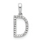 Rhodium Over 14k White Gold Diamond Letter D Initial Pendant