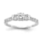Rhodium Over 14K White Gold Lab-Grown Diamond SI1/SI2, G H I, 3-Stone
Engagement Ring