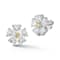 Rachel Zoe Yellow and White CZ Heart Petal Flower Stud Earrings in
Rhodium Over Sterling Silver