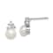 Rhodium Over Sterling Silver 6-7mm White Freshwater Cultured Pearl Cubic
Zirconia Post Earrings