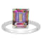 10x8mm Emerald Cut Mystic Topaz and 1/10 ctw Diamond Rhodium Over
Sterling Silver Ring