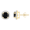 6mm Round Black Onyx And Created White Sapphire 10k Yellow Gold Halo
Stud Earrings