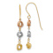 14K Tri-color gold Love Knot Dangle Earrings