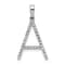 Rhodium Over 14K White Gold Diamond Letter A Initial Pendant
