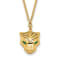 14K Yellow Gold Polished Diamond-cut Green Enamel Tiger Necklace