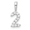 Rhodium Over 14k White Gold Diamond Number 2 Pendant