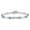 Rhodium Over 14k White Gold Blue Topaz and Diamond Infinity Bracelet
