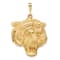 14k Yellow Gold Diamond-Cut and Satin Tigers Head Pendant