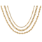 Box, Rope And Cable Link Chain Necklace Set In 18K Gold Over Bronze