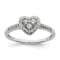 Rhodium Over 10K White Gold Lab Grown Diamond Cluster Heart Engagement
Ring 0.266ctw