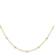 Square Bead Station Necklace In 18K Gold Over Sterling Silver