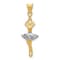 14k Yellow Gold and Rhodium Over 14k Yellow Gold Polished and Textured
Moveable Dancer Pendant