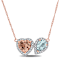 Morganita, Aquamarine & Diamond 14K Rose Gold Pendant With Chain 1.95ctw
