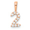 14k Rose Gold Diamond Number 2 Pendant