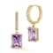 Rachel Zoe Purple CZ Radiant Cut Charm Huggie Earrings in 14K Gold Over
Sterling Silver