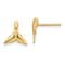 14k Yellow Gold Mini Whale Tail Stud Earrings