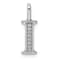 14K White Gold Diamond Letter I Initial Pendant