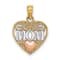 14k Tri-color Gold Polished MOM in Heart Pendant