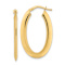 14k Yellow Gold Polished 1 5/16" Oval Hoop Earrings