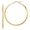 14k Yellow Gold Polished and Diamond-Cut 2 1/16" Hoop Earrings