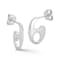 Rachel Zoe Mariner Link Stud Earrings in Rhodium Over Sterling Silver