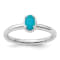 Rhodium Over Sterling Silver Stackable Expressions Turquoise Polished Ring