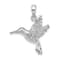 Rhodium Over Sterling Silver Polished Hummingbird Pendant