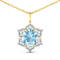 1.90ctw 14K Yellow Gold Aquamarine and White Diamond Pendant with 18
inch Cable Chain