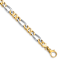 10k Yellow Gold and 10k White Gold 6.1mm Hand-polished Fancy Figaro Link Bracelet