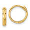 14K Yellow Gold Hinged Diamond-cut Hoop Earrings
