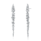 CZ Leaf-Accent Dangle Earrings In Sterling Silver