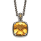 Sterling Silver Antiqued with 14K Accent Citrine Necklace