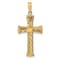 14k Yellow Gold Textured with Square Center Cross Pendant