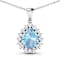 Pear Aquamarine and White Diamond 14K White Gold Pendant with 18 inch
Cable Chain 2.30ctw