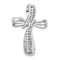 Rhodium Over 14k White Gold Diamond Cross Chain Slide Pendant