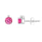 4mm Round Pink Topaz with Diamond Accents 14k White Gold Stud Earrings