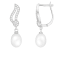7-8mm White Cultured Freshwater Pearl and Cubic Zirconia Rhodium Over
Sterling Silver Earrings