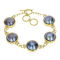 South Sea Mabe Pearl And Zircon Station Bracelet In 18K Gold Over
Sterling Silver 12mm