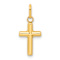 14k Yellow Gold 3D Reversible Cross Pendant