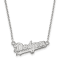 Rhodium Over Sterling Silver MLB LogoArt Los Angeles Dodgers Pendant Necklace