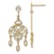 14K Two-tone Gold Diamond-Cut Chandelier Fancy Dangle Earrings