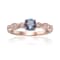 Blue Lab Created Alexandrite with Moissanite Accents 14K Rose Gold Over
Sterling Silver Ring